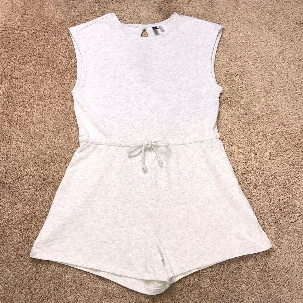 Divided Light Gray Sleeveless Romper